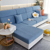 Stretch Jacquard Fleece Settee Cushion Covers, Stylish Non Slip Couch Cushion Covers for Sectional Sofas - Ornate Home
