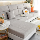 Stretch Jacquard Fleece Settee Cushion Covers, Stylish Non Slip Couch Cushion Covers for Sectional Sofas - Ornate Home