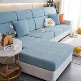 Stretch Jacquard Fleece Settee Cushion Covers, Stylish Non Slip Couch Cushion Covers for Sectional Sofas - Ornate Home