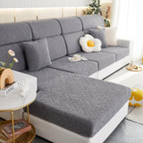 Stretch Jacquard Fleece Settee Cushion Covers, Stylish Non Slip Couch Cushion Covers for Sectional Sofas - Ornate Home