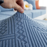 Stretch Jacquard Fleece Settee Cushion Covers, Stylish Non Slip Couch Cushion Covers for Sectional Sofas - Ornate Home