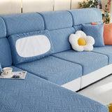 Stretch Jacquard Fleece Settee Cushion Covers, Stylish Non Slip Couch Cushion Covers for Sectional Sofas - Ornate Home