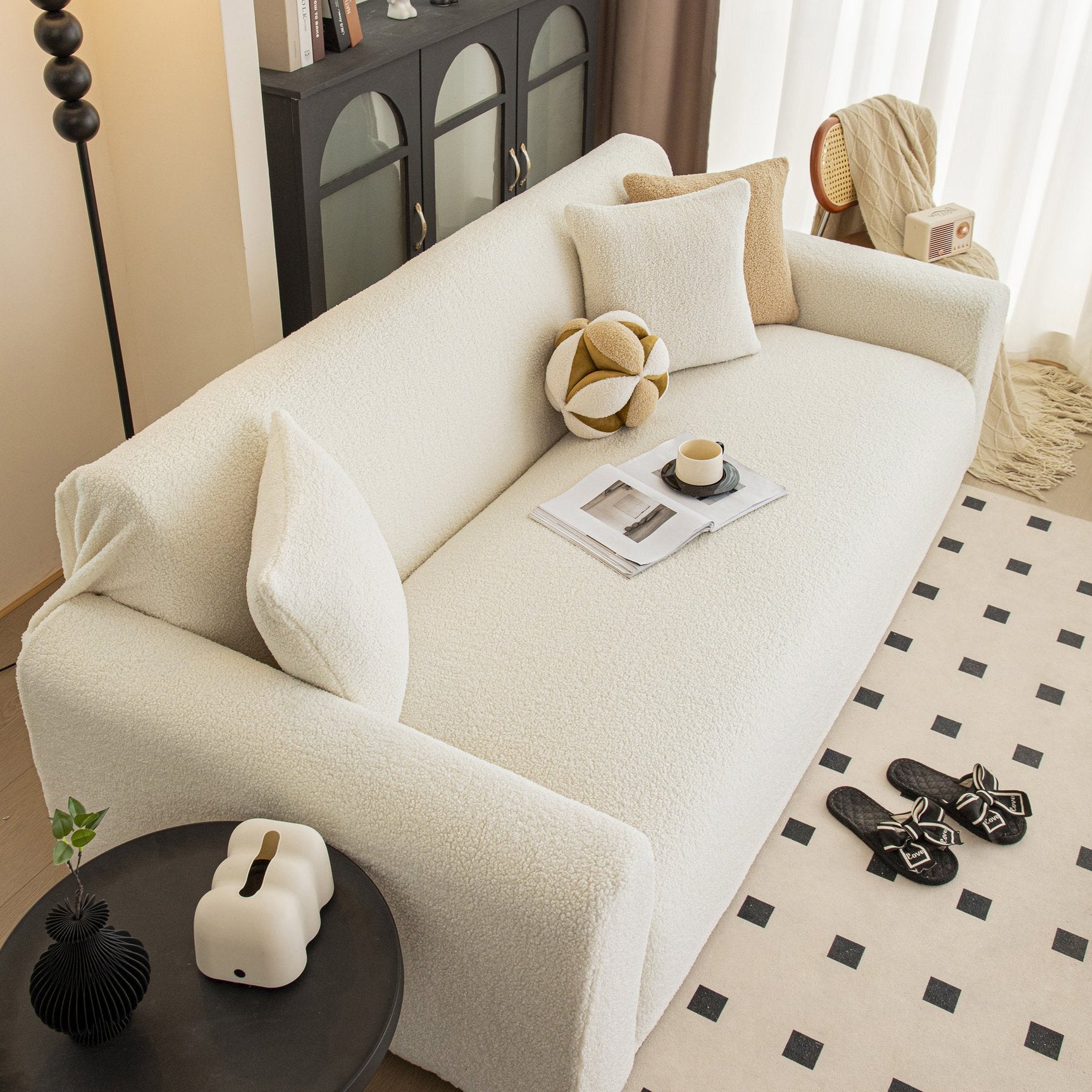 Stretch Plush Fitted Couch Slipcover Furniture Protector for 1/2/3/4/5 Cushion Couch - Ornate Home