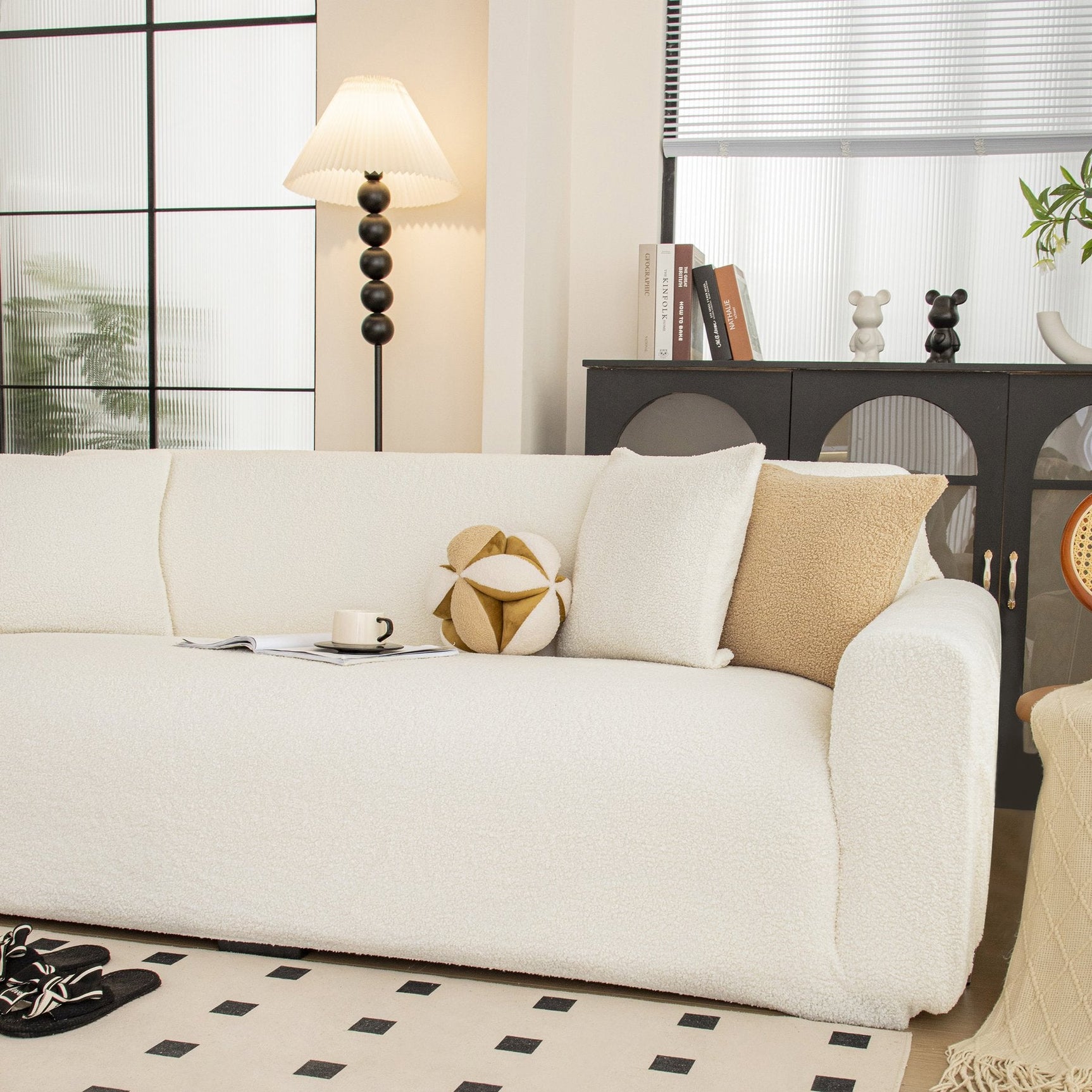 Stretch Plush Fitted Couch Slipcover Furniture Protector for 1/2/3/4/5 Cushion Couch - Ornate Home