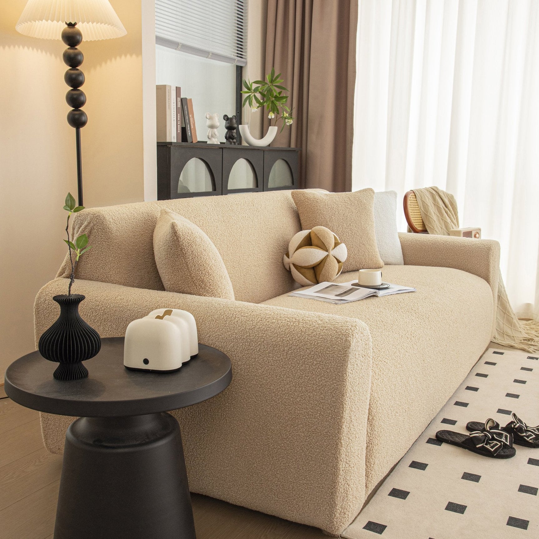 Stretch Plush Fitted Couch Slipcover Furniture Protector for 1/2/3/4/5 Cushion Couch - Ornate Home