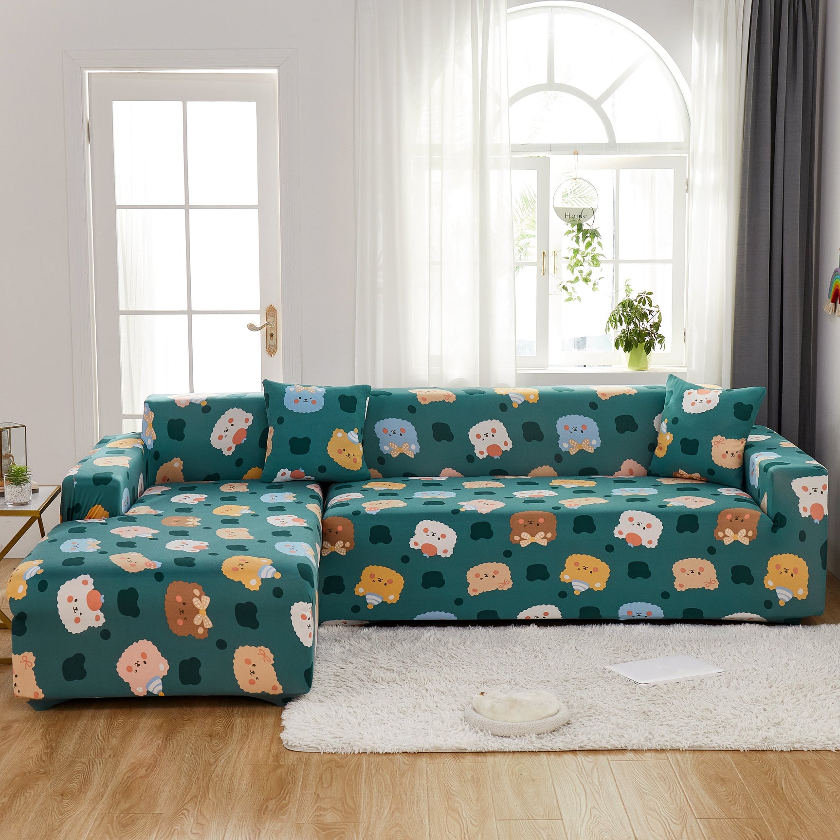 Stretch Sofa Covers for Sectional Couch, Washable Non Slip Slipcovers with Pillowcases - Ornate Home