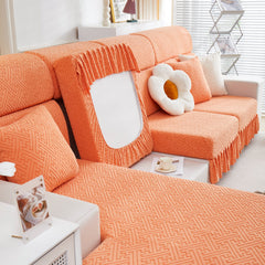 Stretch Sofa Covers with Skirt for Couch Seat and Cushion, Chaise, Sectional, 1/2/3/4 Seater Sofas - Ornate Home