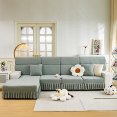 Stretch Sofa Covers with Skirt for Couch Seat and Cushion, Chaise, Sectional, 1/2/3/4 Seater Sofas - Ornate Home