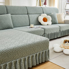 Stretch Sofa Covers with Skirt for Couch Seat and Cushion, Chaise, Sectional, 1/2/3/4 Seater Sofas - Ornate Home