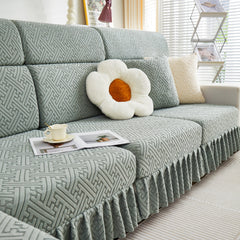 Stretch Sofa Covers with Skirt for Couch Seat and Cushion, Chaise, Sectional, 1/2/3/4 Seater Sofas - Ornate Home