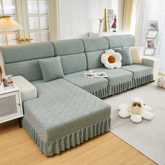 Stretch Sofa Covers with Skirt for Couch Seat and Cushion, Chaise, Sectional, 1/2/3/4 Seater Sofas - Ornate Home