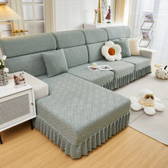 Stretch Sofa Covers with Skirt for Couch Seat and Cushion, Chaise, Sectional, 1/2/3/4 Seater Sofas - Ornate Home