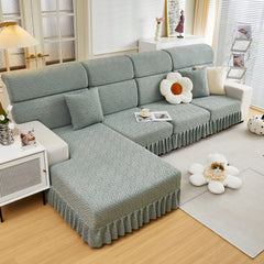 Stretch Sofa Covers with Skirt for Couch Seat and Cushion, Chaise, Sectional, 1/2/3/4 Seater Sofas - Ornate Home
