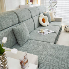 Stretch Sofa Covers with Skirt for Couch Seat and Cushion, Chaise, Sectional, 1/2/3/4 Seater Sofas - Ornate Home