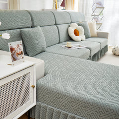 Stretch Sofa Covers with Skirt for Couch Seat and Cushion, Chaise, Sectional, 1/2/3/4 Seater Sofas - Ornate Home