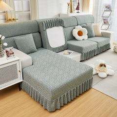 Stretch Sofa Covers with Skirt for Couch Seat and Cushion, Chaise, Sectional, 1/2/3/4 Seater Sofas - Ornate Home