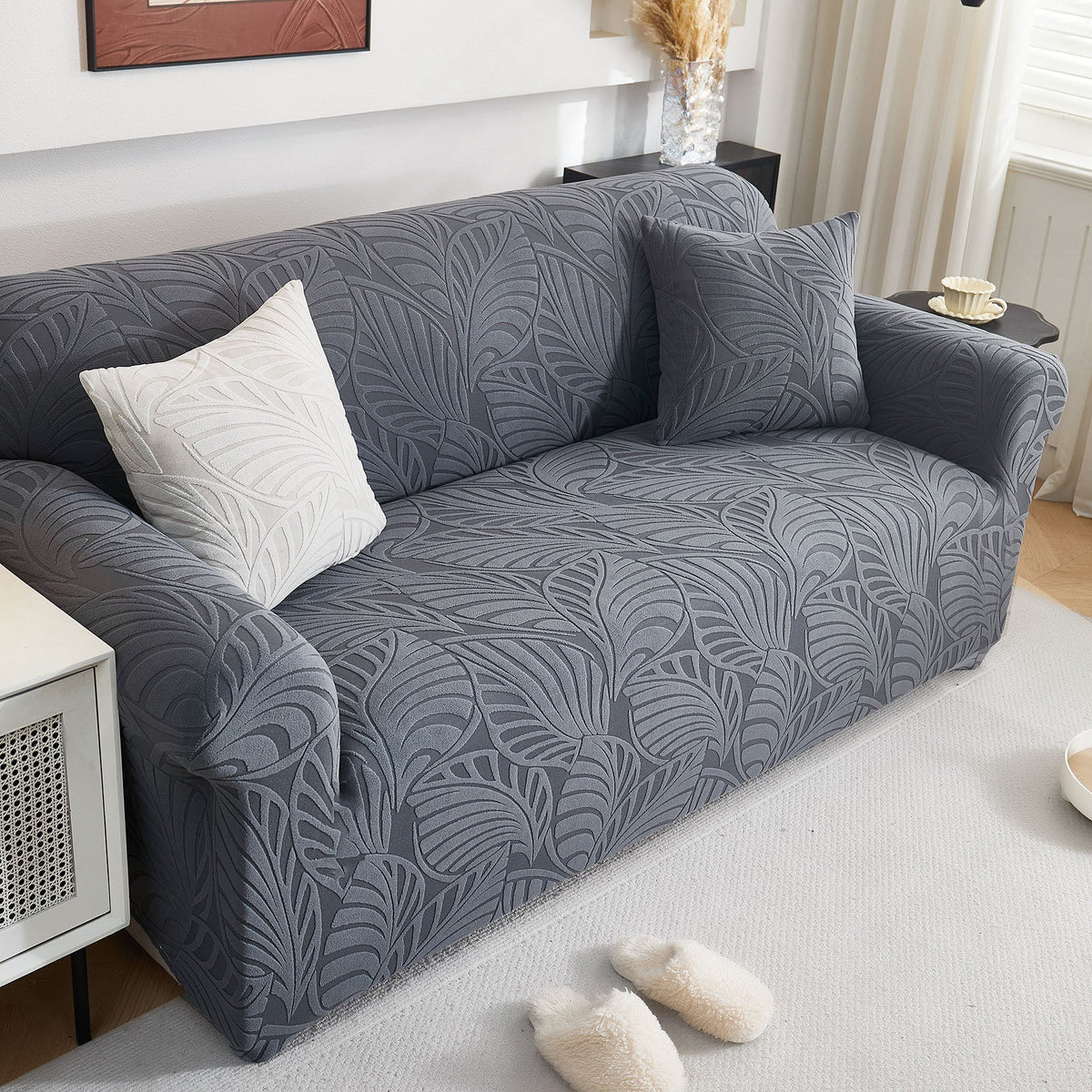 Stretch Sofa Slipcover 1-Piece Furniture Protector Couch with Elastic Bottom for Kids - Ornate Home