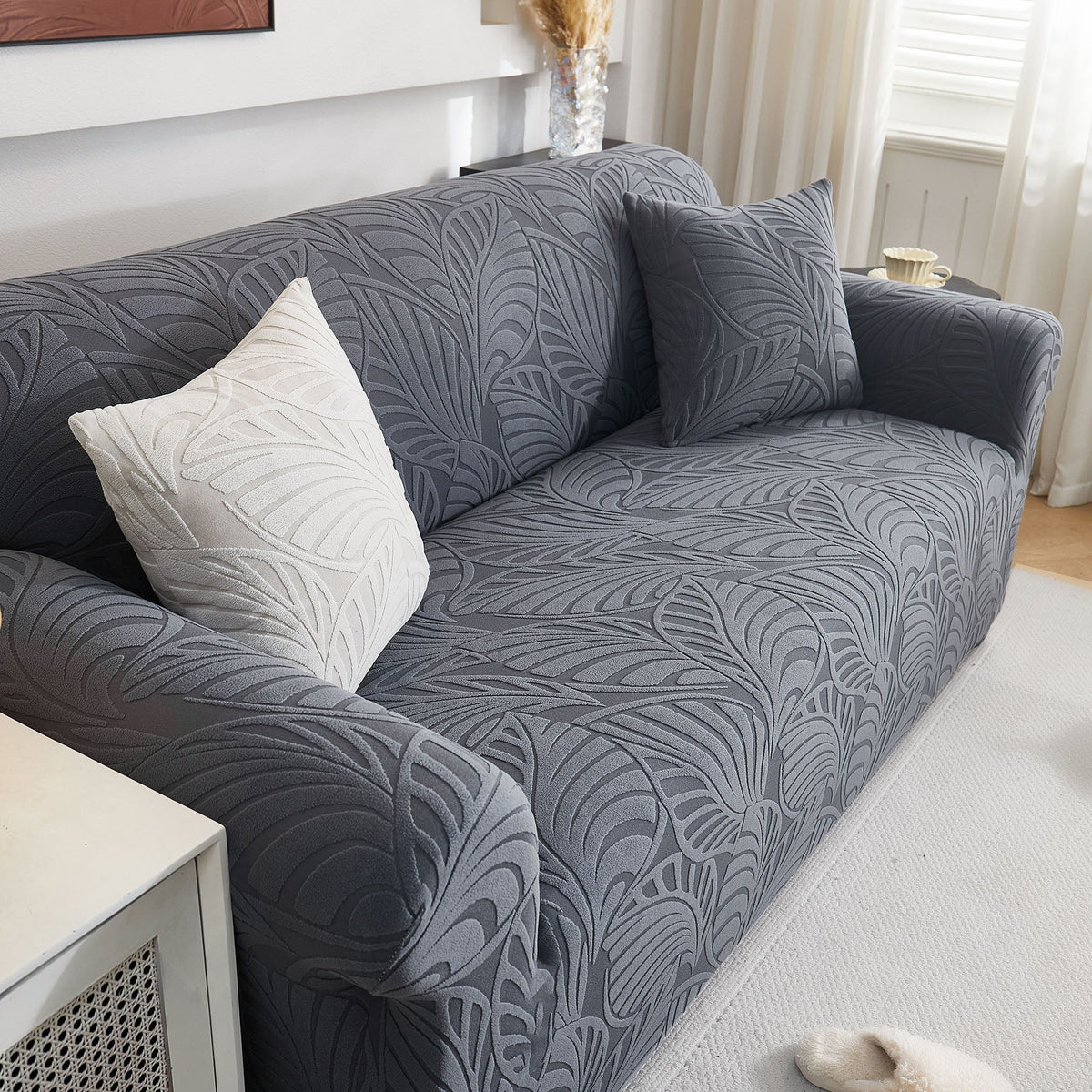 Stretch Sofa Slipcover 1-Piece Furniture Protector Couch with Elastic Bottom for Kids - Ornate Home
