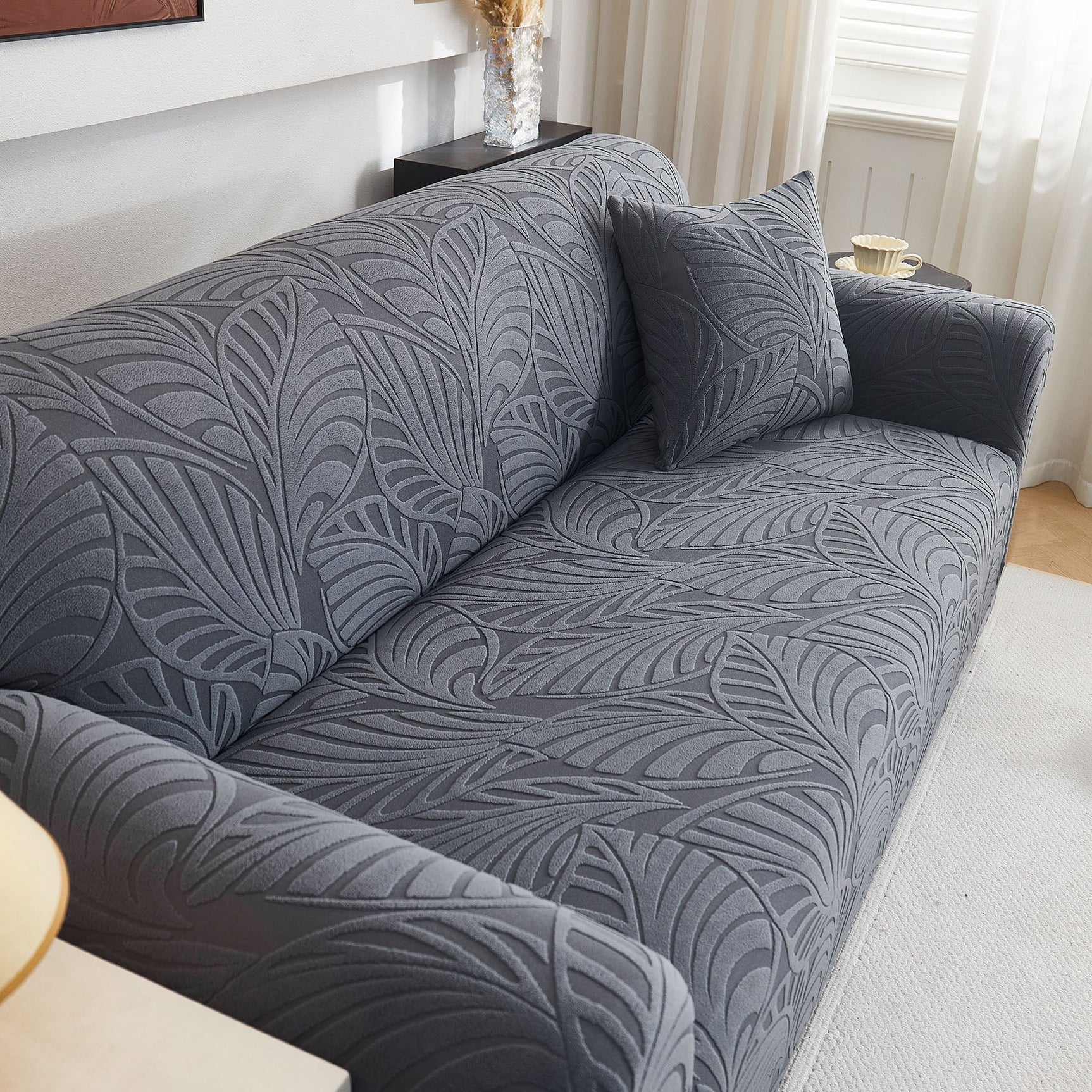 Stretch Sofa Slipcover 1-Piece Furniture Protector Couch with Elastic Bottom for Kids - Ornate Home