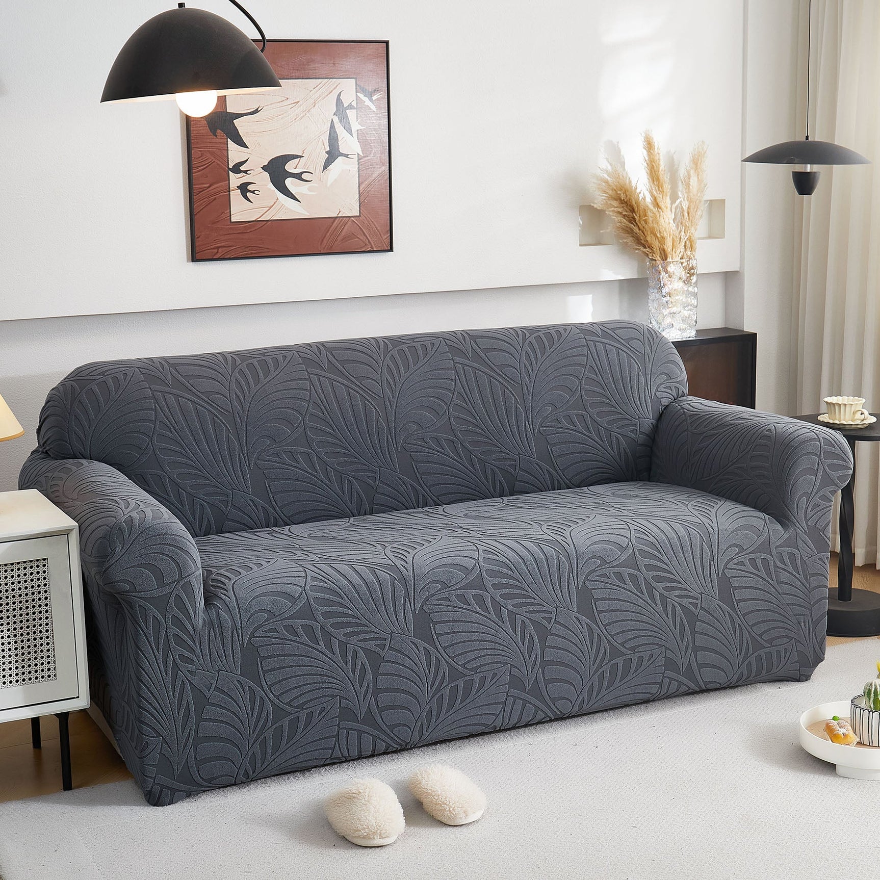 Stretch Sofa Slipcover 1-Piece Furniture Protector Couch with Elastic Bottom for Kids - Ornate Home