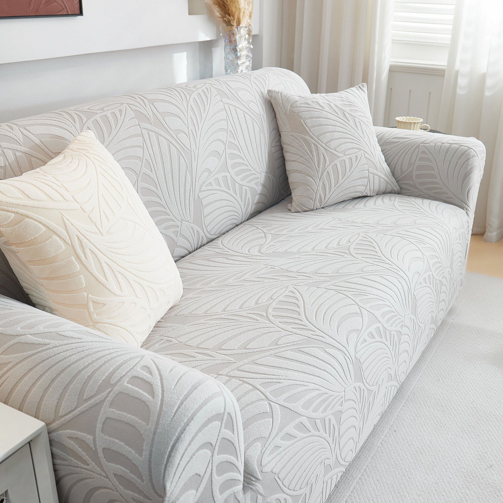 Stretch Sofa Slipcover 1-Piece Furniture Protector Couch with Elastic Bottom for Kids - Ornate Home