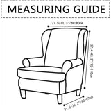 Stretch Spandex Nordic Floral Removable Wing Chair Cover, Relaxing Seat Covers Slipcovers for Armchairs - Ornate Home