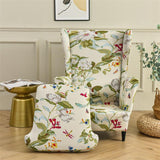 Stretch Spandex Nordic Floral Removable Wing Chair Cover, Relaxing Seat Covers Slipcovers for Armchairs - Ornate Home