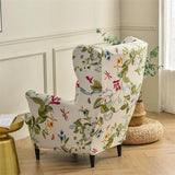Stretch Spandex Nordic Floral Removable Wing Chair Cover, Relaxing Seat Covers Slipcovers for Armchairs - Ornate Home