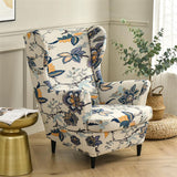 Stretch Spandex Nordic Floral Removable Wing Chair Cover, Relaxing Seat Covers Slipcovers for Armchairs - Ornate Home