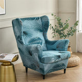 Stretch Spandex Nordic Floral Removable Wing Chair Cover, Relaxing Seat Covers Slipcovers for Armchairs - Ornate Home