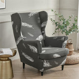 Stretch Spandex Nordic Floral Removable Wing Chair Cover, Relaxing Seat Covers Slipcovers for Armchairs - Ornate Home