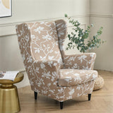 Stretch Spandex Nordic Floral Removable Wing Chair Cover, Relaxing Seat Covers Slipcovers for Armchairs - Ornate Home