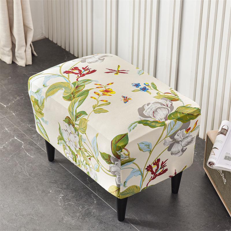 Stretch Spandex Nordic Floral Removable Wing Chair Cover, Relaxing Seat Covers Slipcovers for Armchairs - Ornate Home