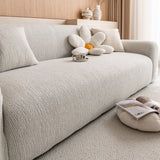 Stretch Textured Vertical Stripe Couch Slipcover, Soft Jacquard Elastic Sofa Cover - Ornate Home