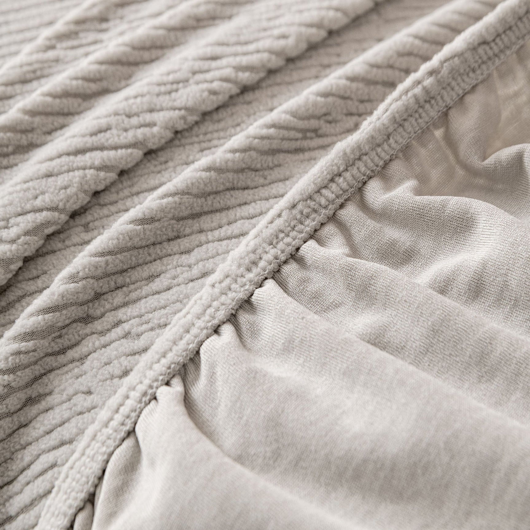 Stretch Textured Vertical Stripe Couch Slipcover, Soft Jacquard Elastic Sofa Cover - Ornate Home