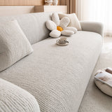 Stretch Textured Vertical Stripe Couch Slipcover, Soft Jacquard Elastic Sofa Cover - Ornate Home