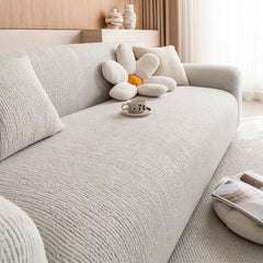 Stretch Textured Vertical Stripe Couch Slipcover, Soft Jacquard Elastic Sofa Cover - Ornate Home