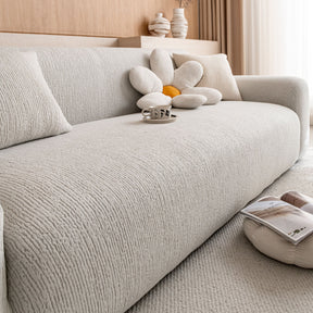 Stretch Textured Vertical Stripe Couch Slipcover, Soft Jacquard Elastic Sofa Cover - Ornate Home