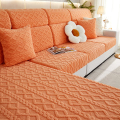 Stretchable Cotton Velvet Non-Slip Furniture Covers Couch Cushion Covers for L-Shaped Sofa, Pets - Ornate Home