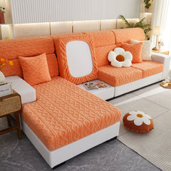 Stretchable Cotton Velvet Non-Slip Furniture Covers Couch Cushion Covers for L-Shaped Sofa, Pets - Ornate Home
