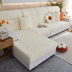 Stretchable Cotton Velvet Non-Slip Furniture Covers Couch Cushion Covers for L-Shaped Sofa, Pets - Ornate Home