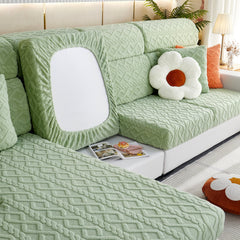 Stretchable Cotton Velvet Non-Slip Furniture Covers Couch Cushion Covers for L-Shaped Sofa, Pets - Ornate Home
