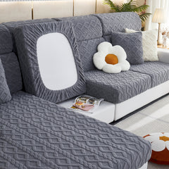 Stretchable Cotton Velvet Non-Slip Furniture Covers Couch Cushion Covers for L-Shaped Sofa, Pets - Ornate Home