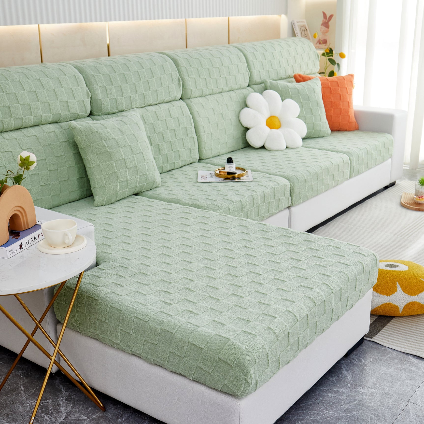 Stretchable Cotton Velvet Sofa Cover Furniture Covers for Pets Slipcovers and Couch Cushion Covers - Ornate Home
