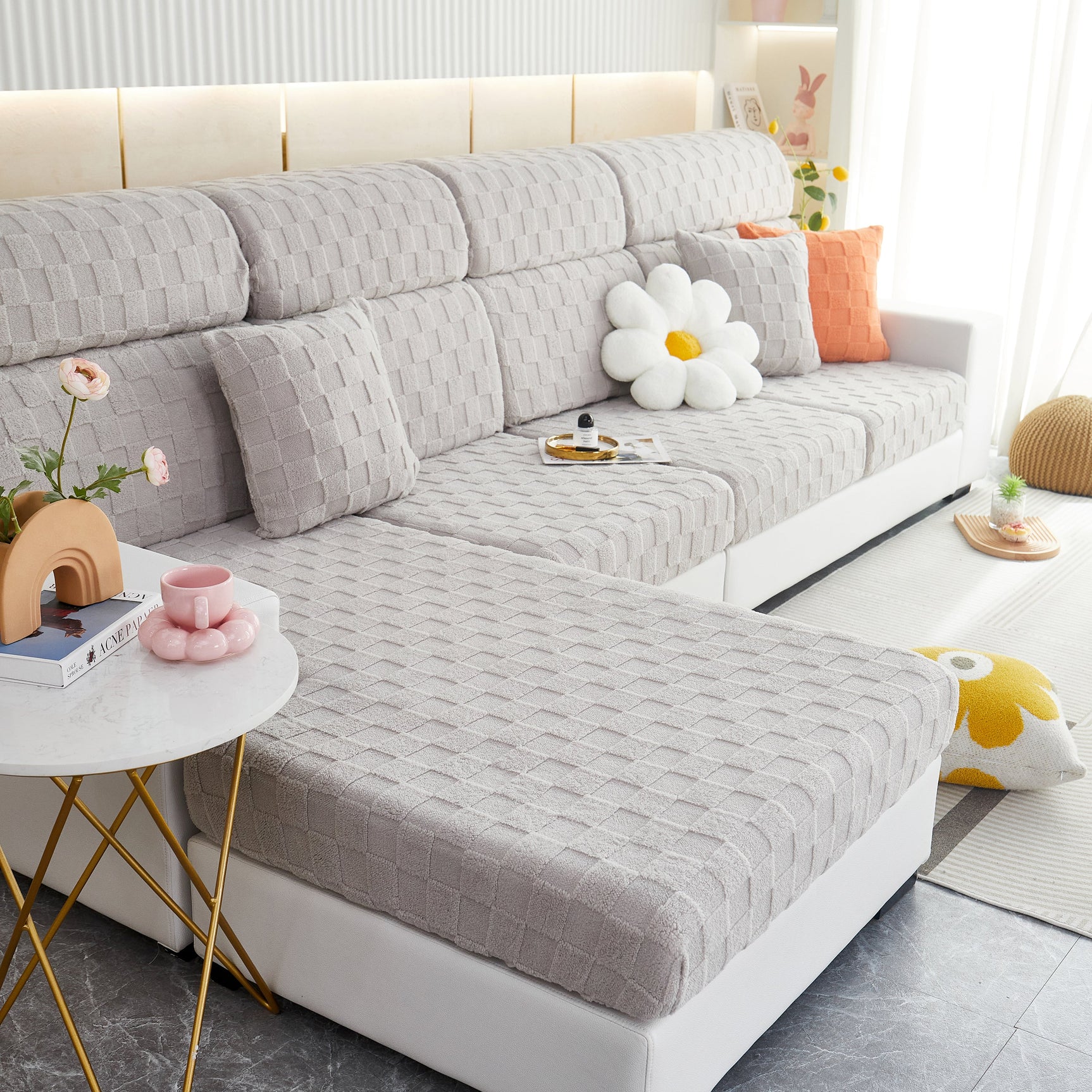Stretchable Cotton Velvet Sofa Cover Furniture Covers for Pets Slipcovers and Couch Cushion Covers - Ornate Home