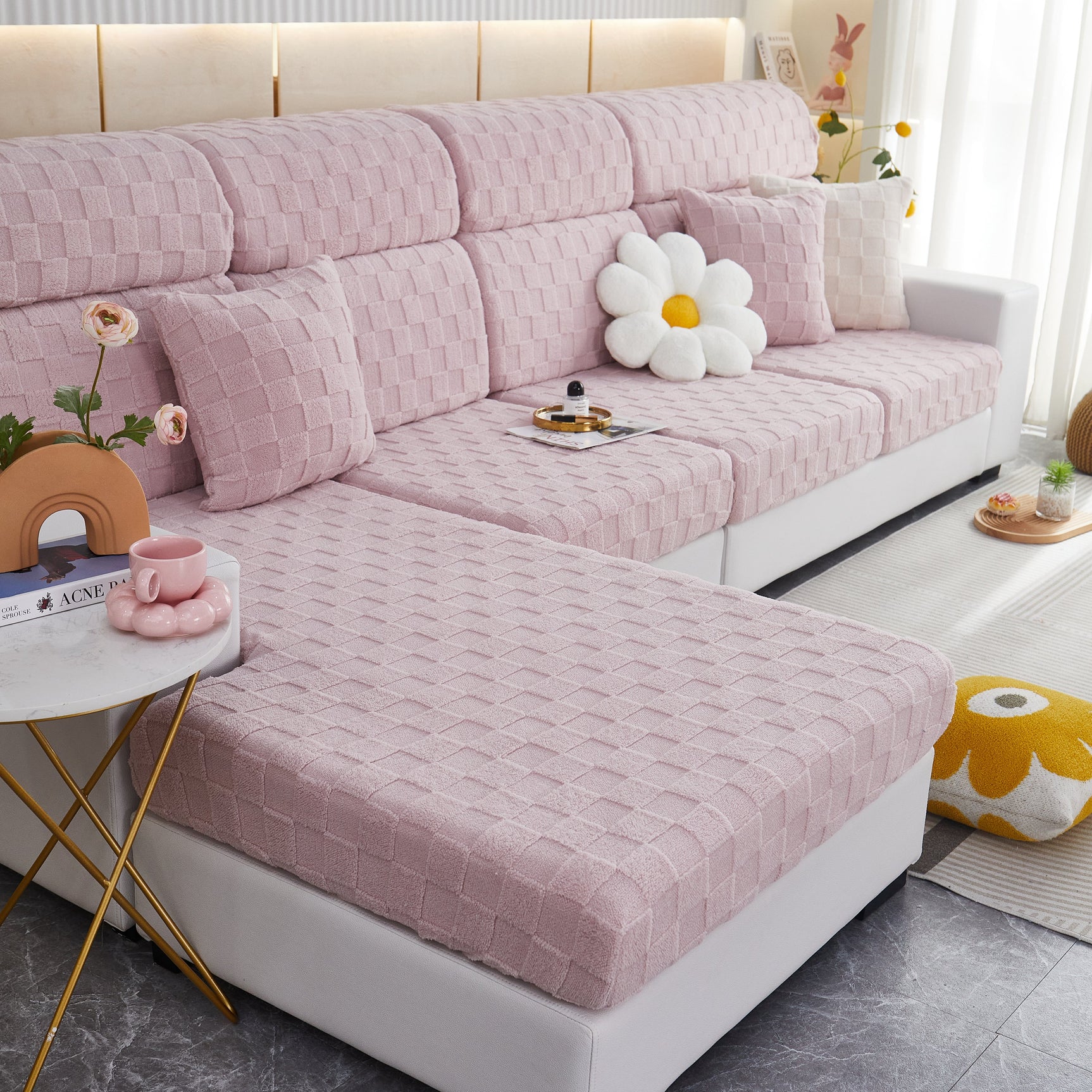 Stretchable Cotton Velvet Sofa Cover Furniture Covers for Pets Slipcovers and Couch Cushion Covers - Ornate Home