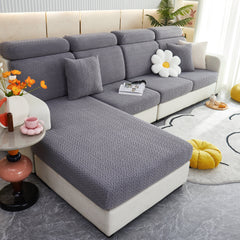 Stretchable Jacquard Polar Fleece Sofa Cover Non-Slip Furniture Protector for Pets L-Shaped Couch Slipcovers - Ornate Home