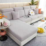 Stretchable Jacquard Polar Fleece Sofa Cover Non-Slip Furniture Protector for Pets L-Shaped Couch Slipcovers - Ornate Home