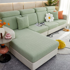 Stretchable Jacquard Polar Fleece Sofa Cover Non-Slip Furniture Protector for Pets L-Shaped Couch Slipcovers - Ornate Home