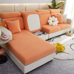 Stretchable Jacquard Polar Fleece Sofa Cover Non-Slip Furniture Protector for Pets L-Shaped Couch Slipcovers - Ornate Home